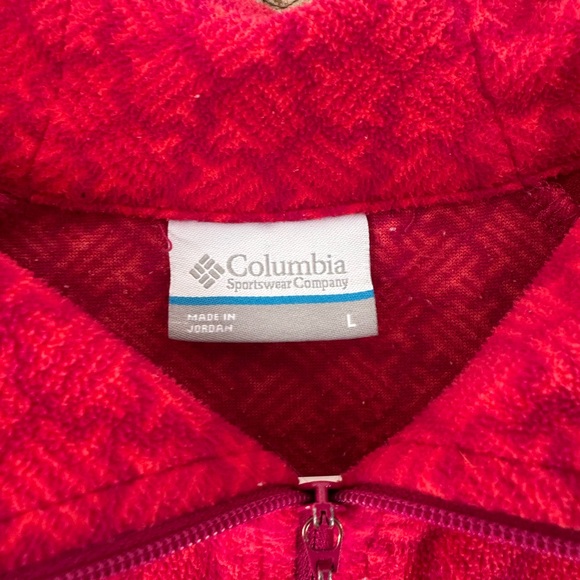 Columbia pink patterned quarter zip fleece pullover - Picture 4 of 6